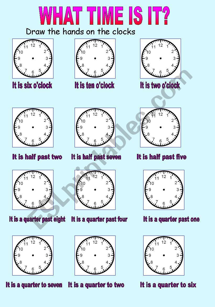 What time is it? worksheet