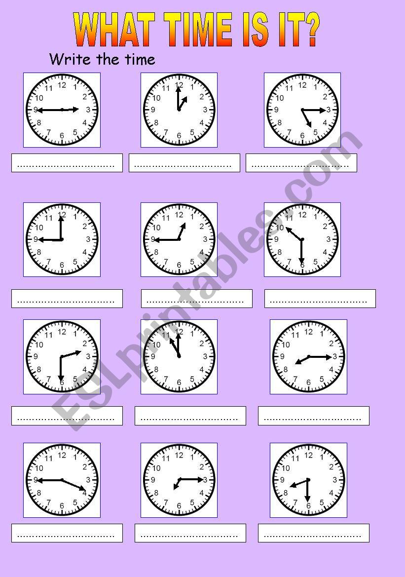 What time is it? worksheet