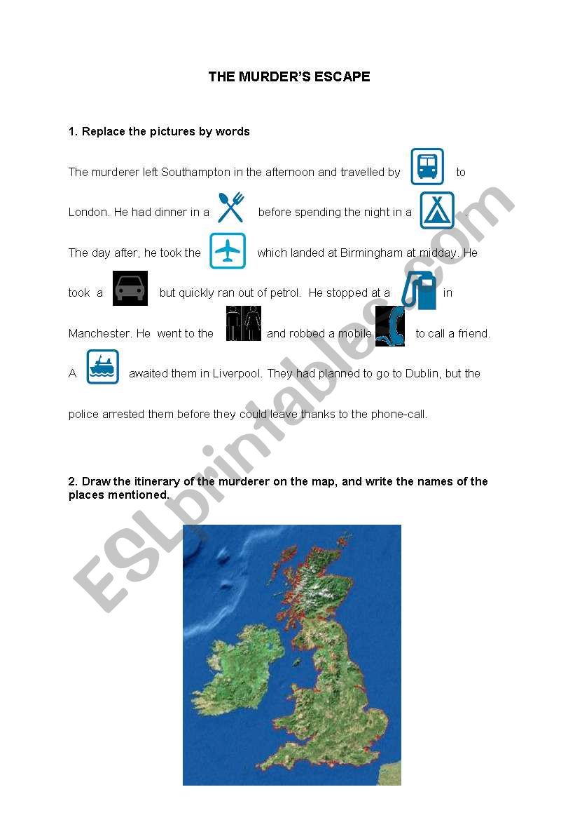 THE MURDERS ESCAPE worksheet