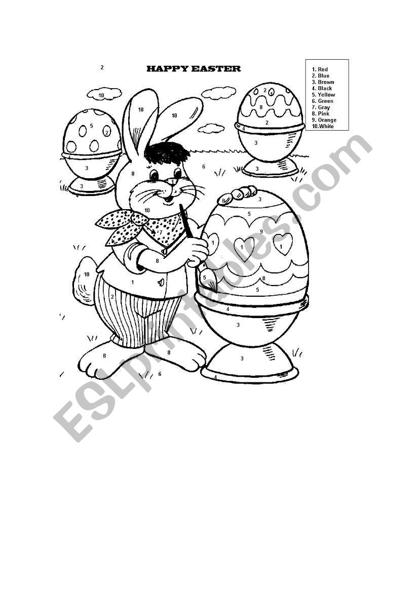 Happy Easter - Colors  worksheet