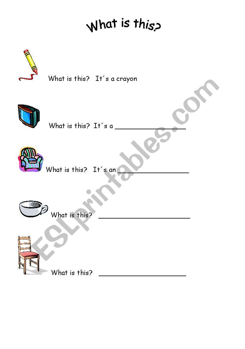 English Worksheets What Is This