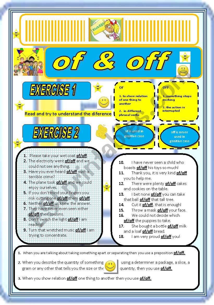 OF & OFF worksheet