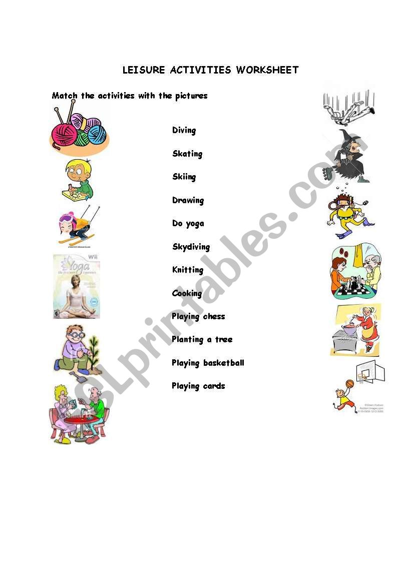 leisure activities worksheet