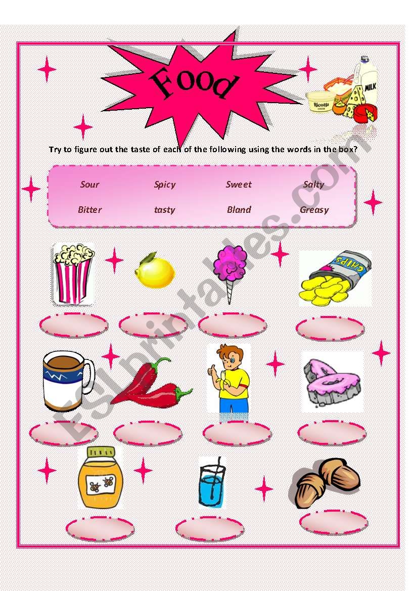 Food taste worksheet