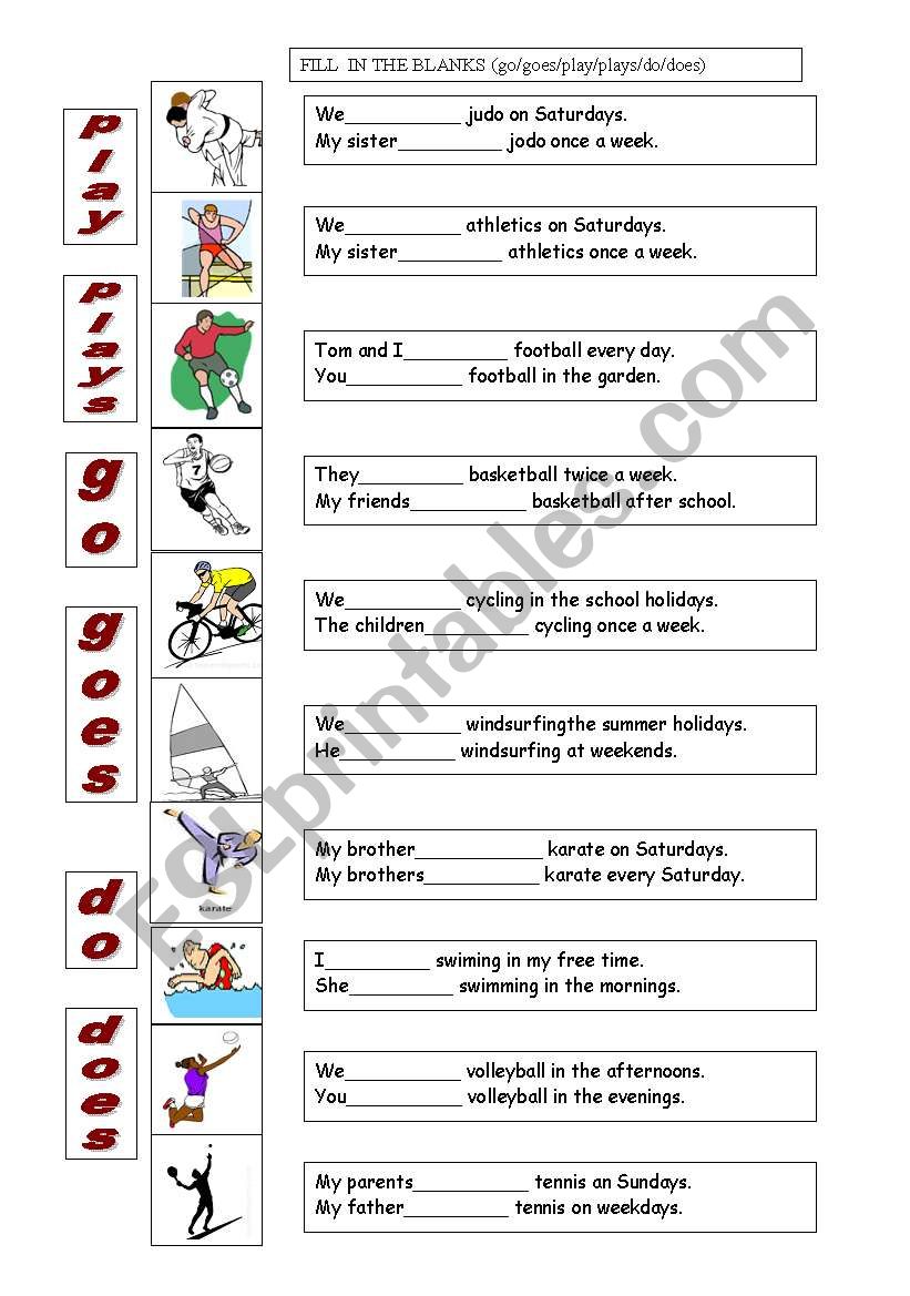 Sports /Present Simple worksheet