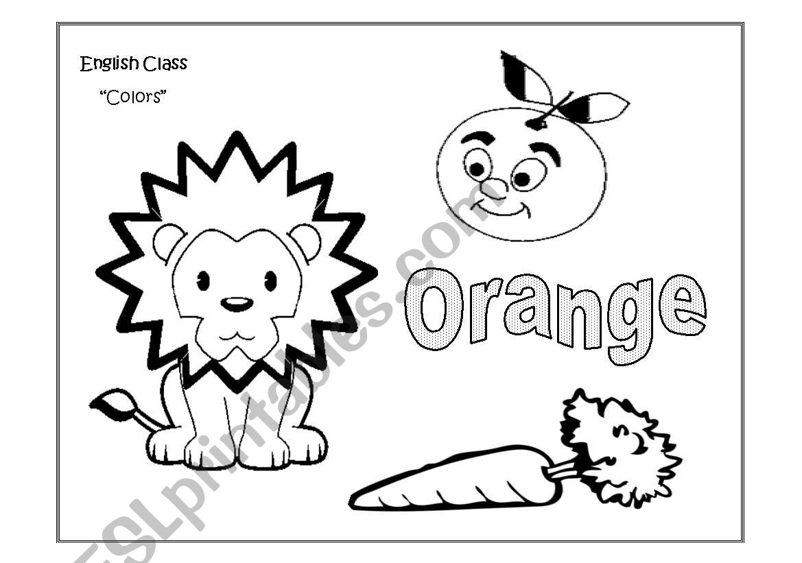 Colors: Orange worksheet
