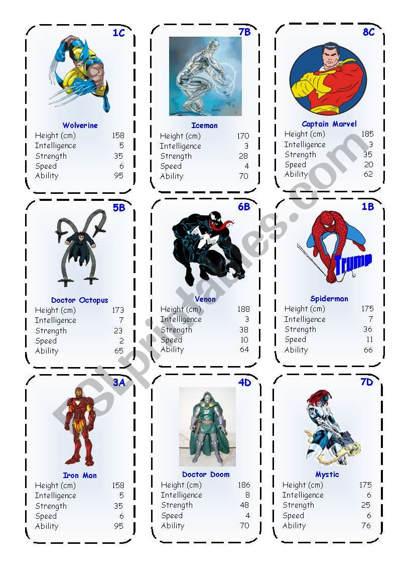 Top Trump Cards - Marvel Heroes 1-3
