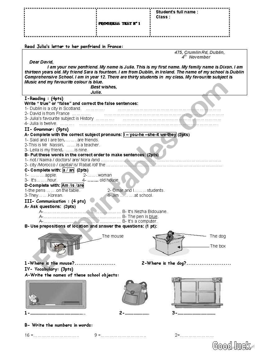 Test worksheet