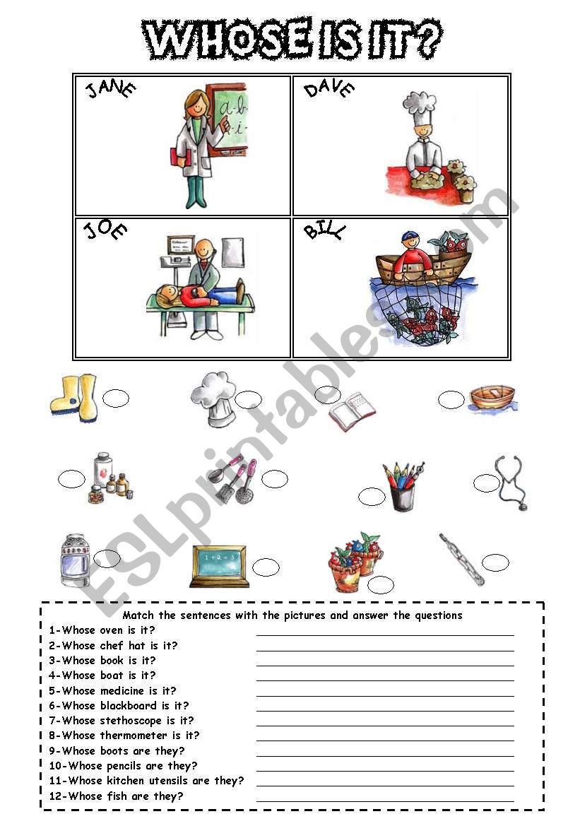 Whose is it? worksheet