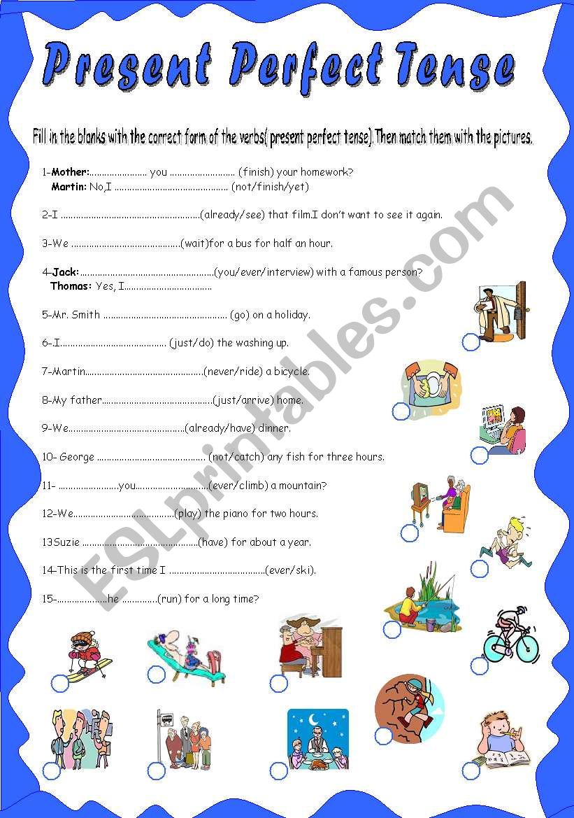 Present Perfect Tense worksheet