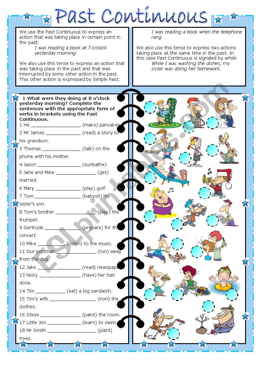 PAST CONTINUOUS (editable with key)