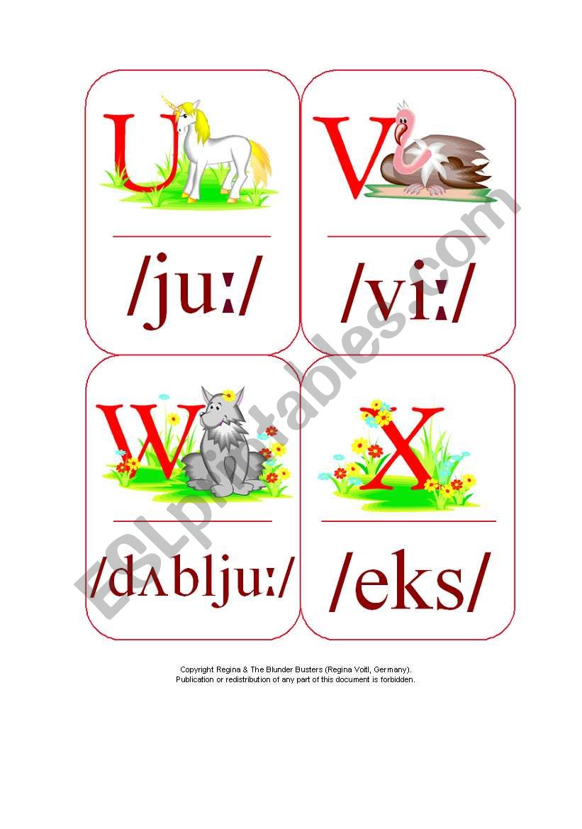 My Phonetic Animal Alphabet Flash cards 2/7