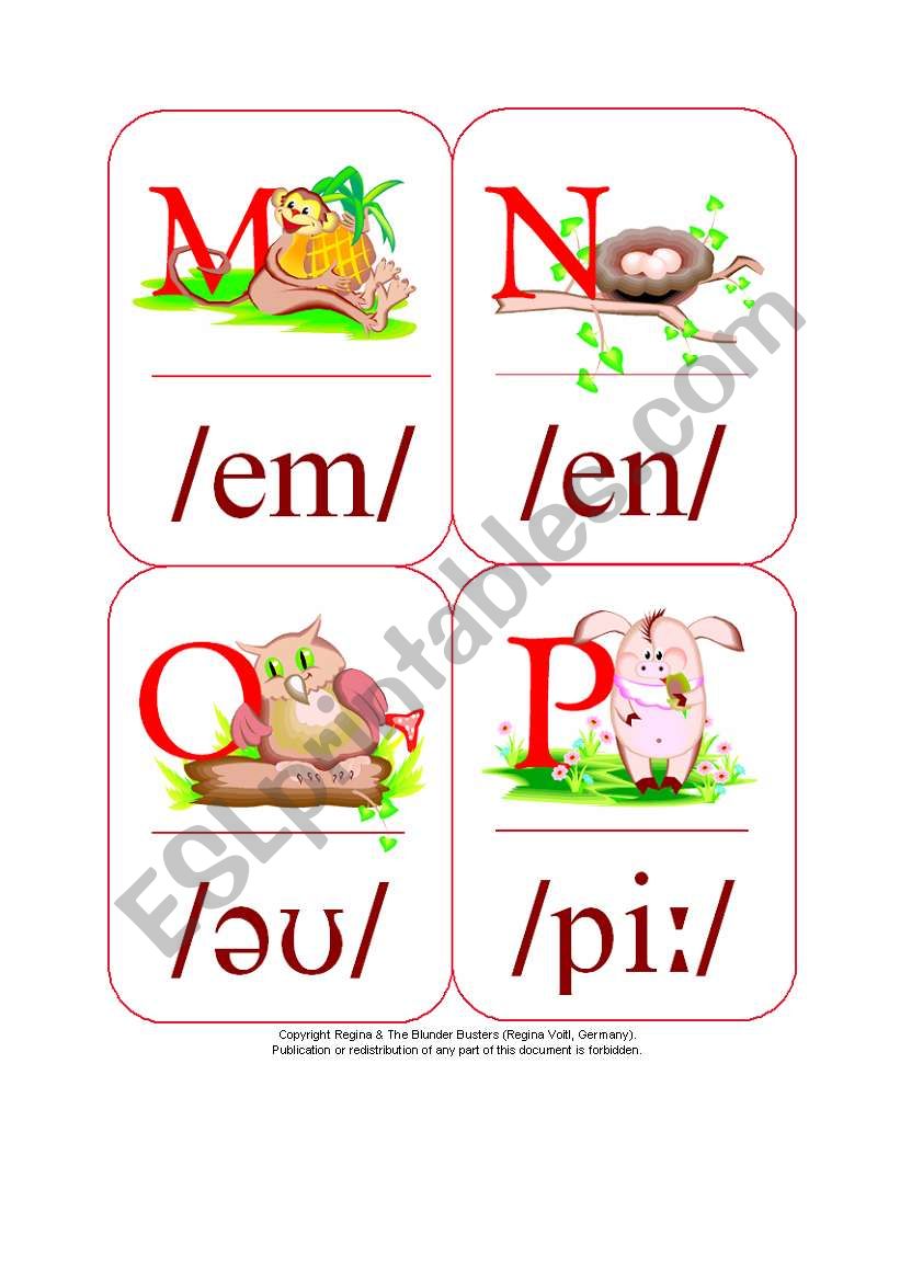 My Phonetic Animal Alphabet Flash cards 4/7