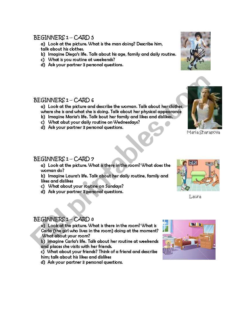 Role Play cards - part 2 worksheet