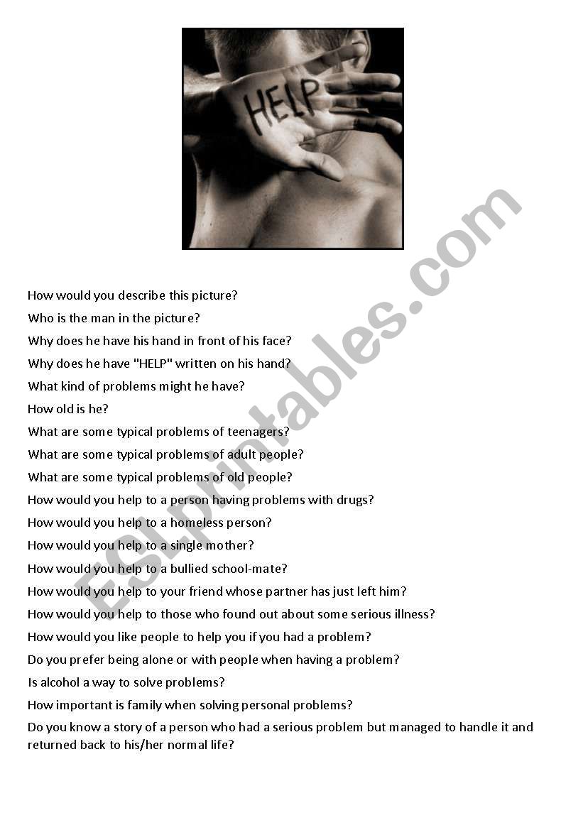 Picture based conversation worksheet