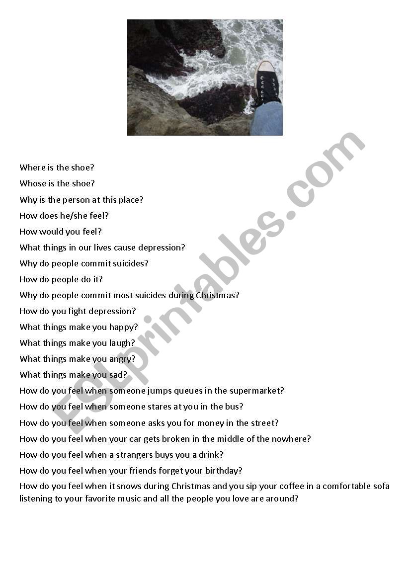 Picture based conversation worksheet