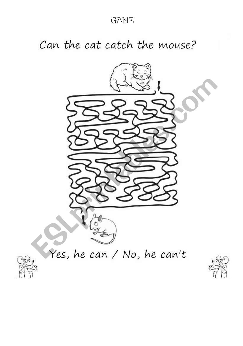 GAME CAN/CANT worksheet