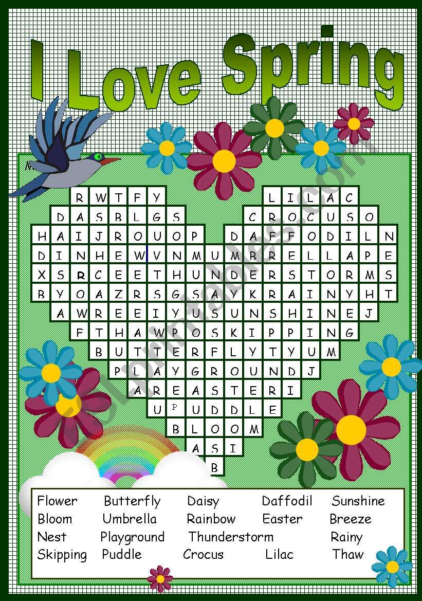 I LOVE SPRING PUZZLE worksheet