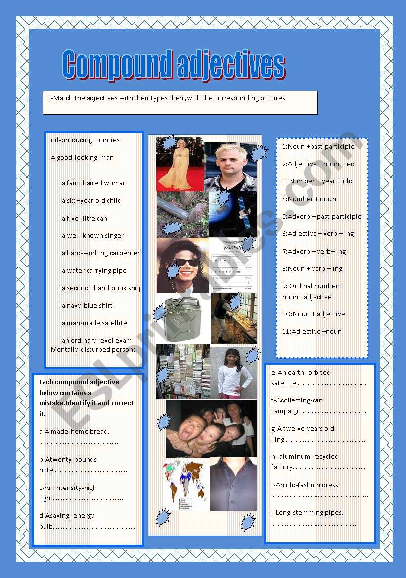 compound adjectives. worksheet