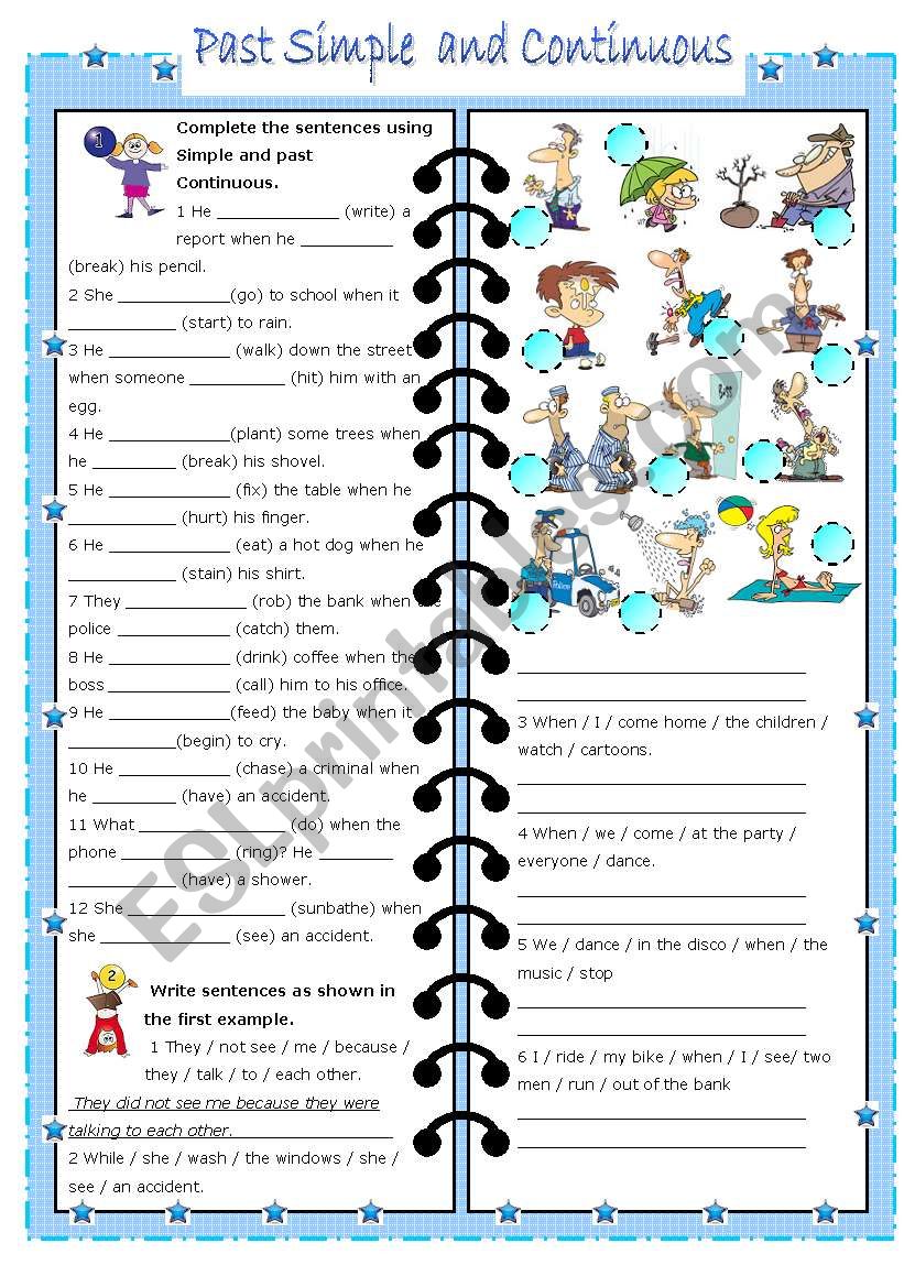 past simple and continuous ( editable, with key)