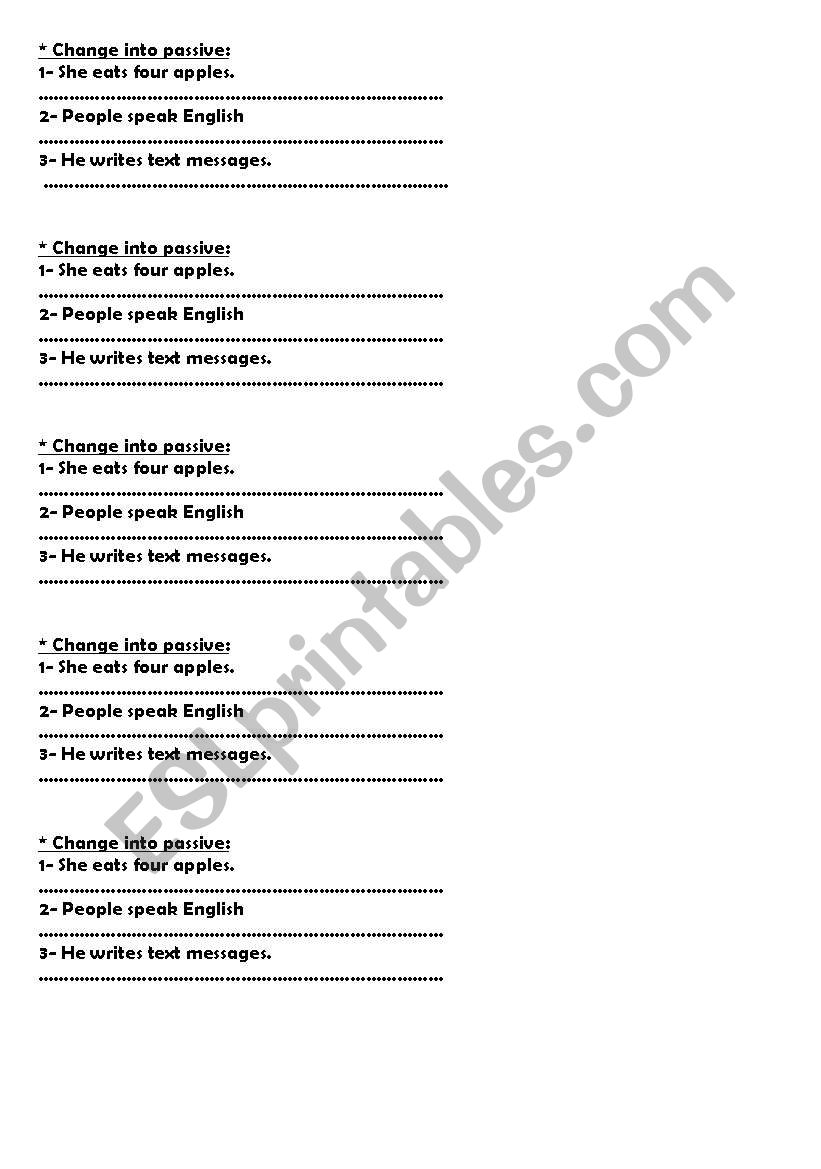 Passive worksheet