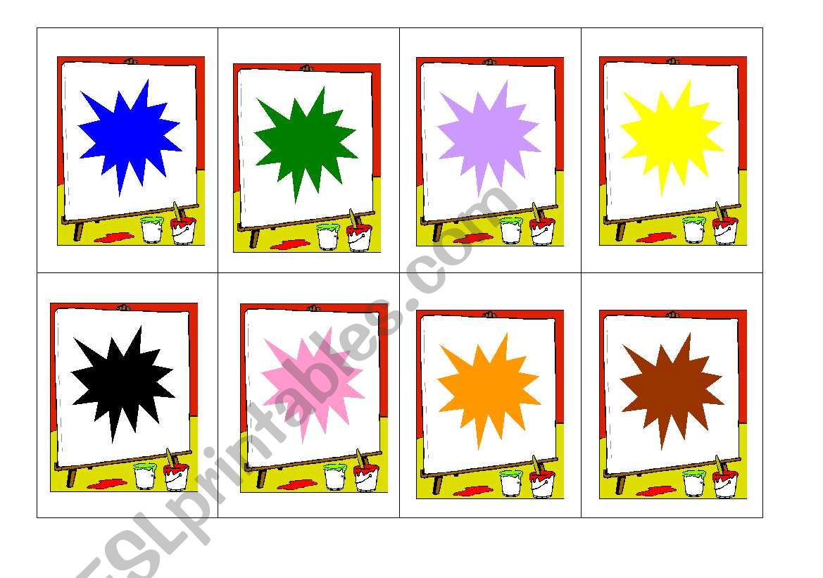 Memory colours game worksheet