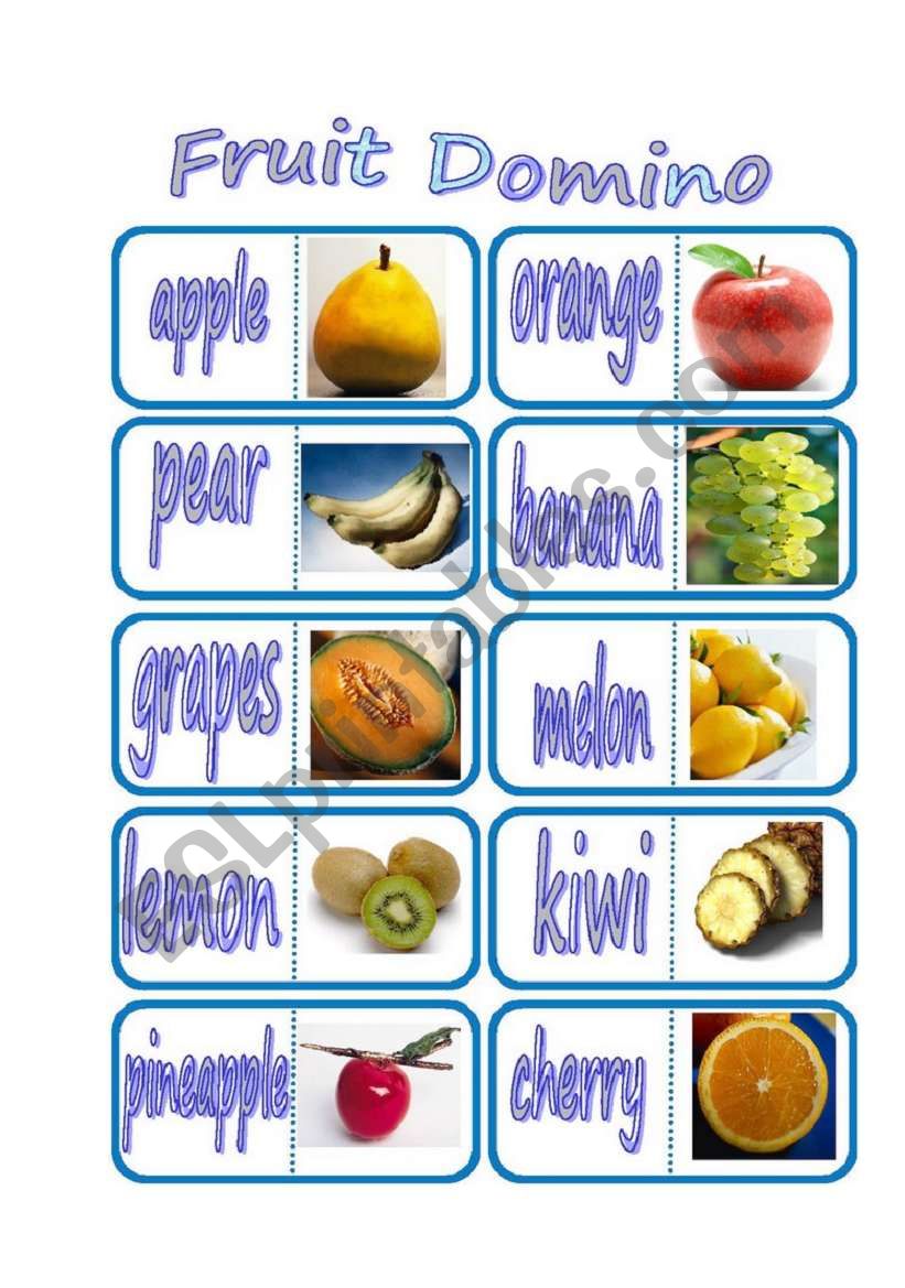 Fruit Domino worksheet