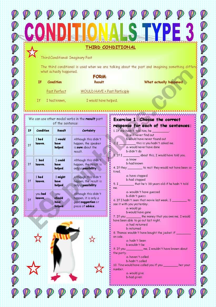 CONDITIONALS TYPE 3 worksheet