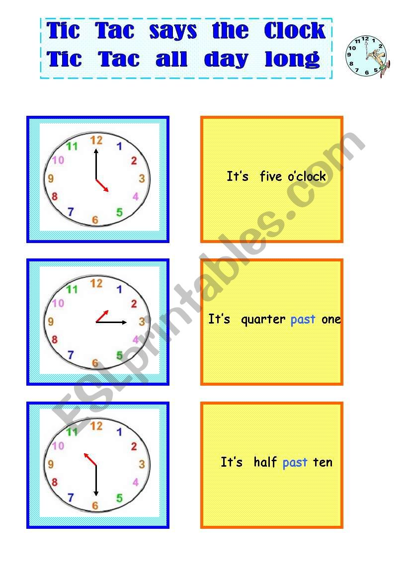 memory the clock worksheet