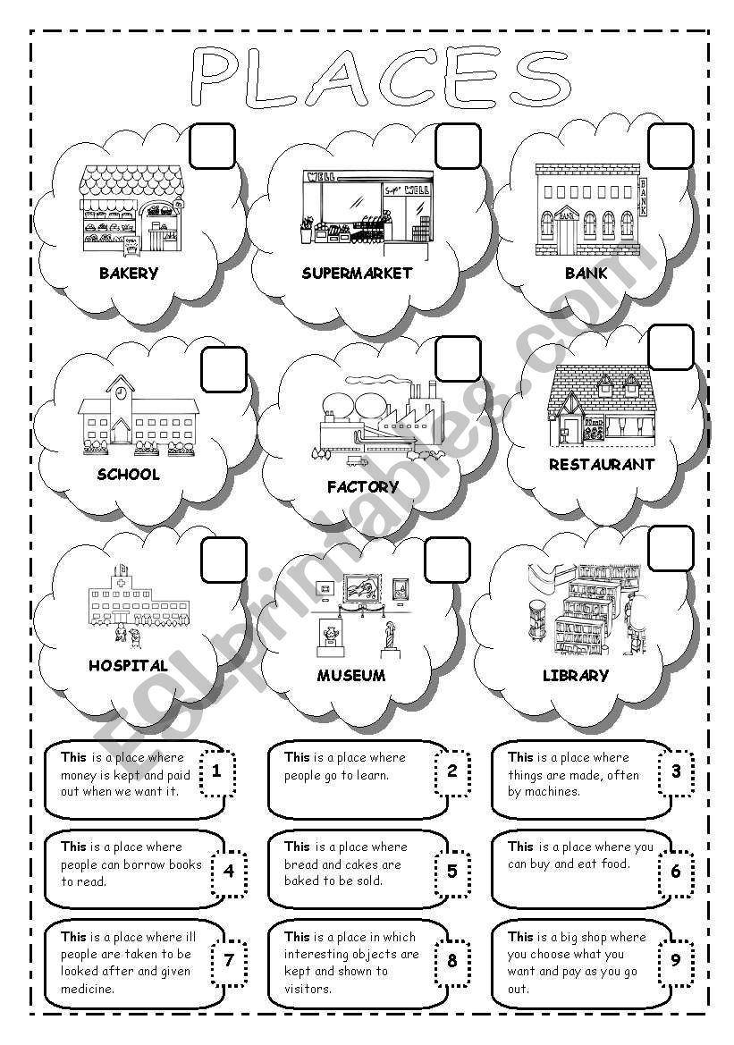 PLACES worksheet