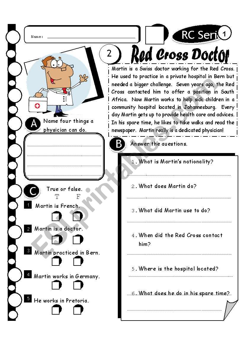 RC Series Level 1_25 Red Cross Doctor (Fully Editable + Answer Key)