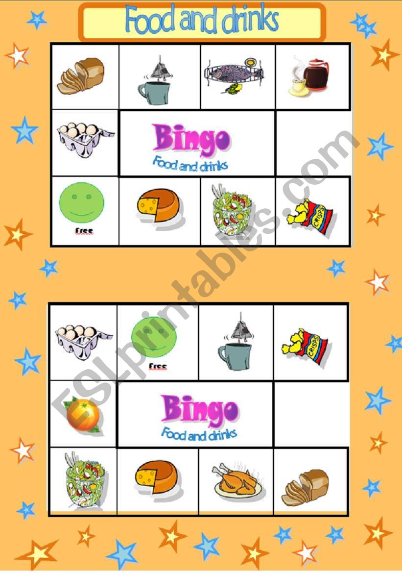 BINGO CARDS- PART 1/8 worksheet