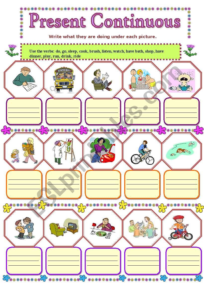 PRESENT CONTINUOUS worksheet