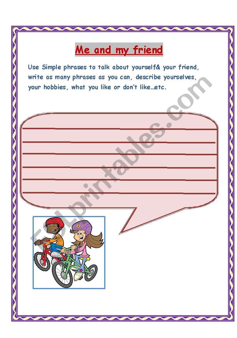 writing about yourself worksheet