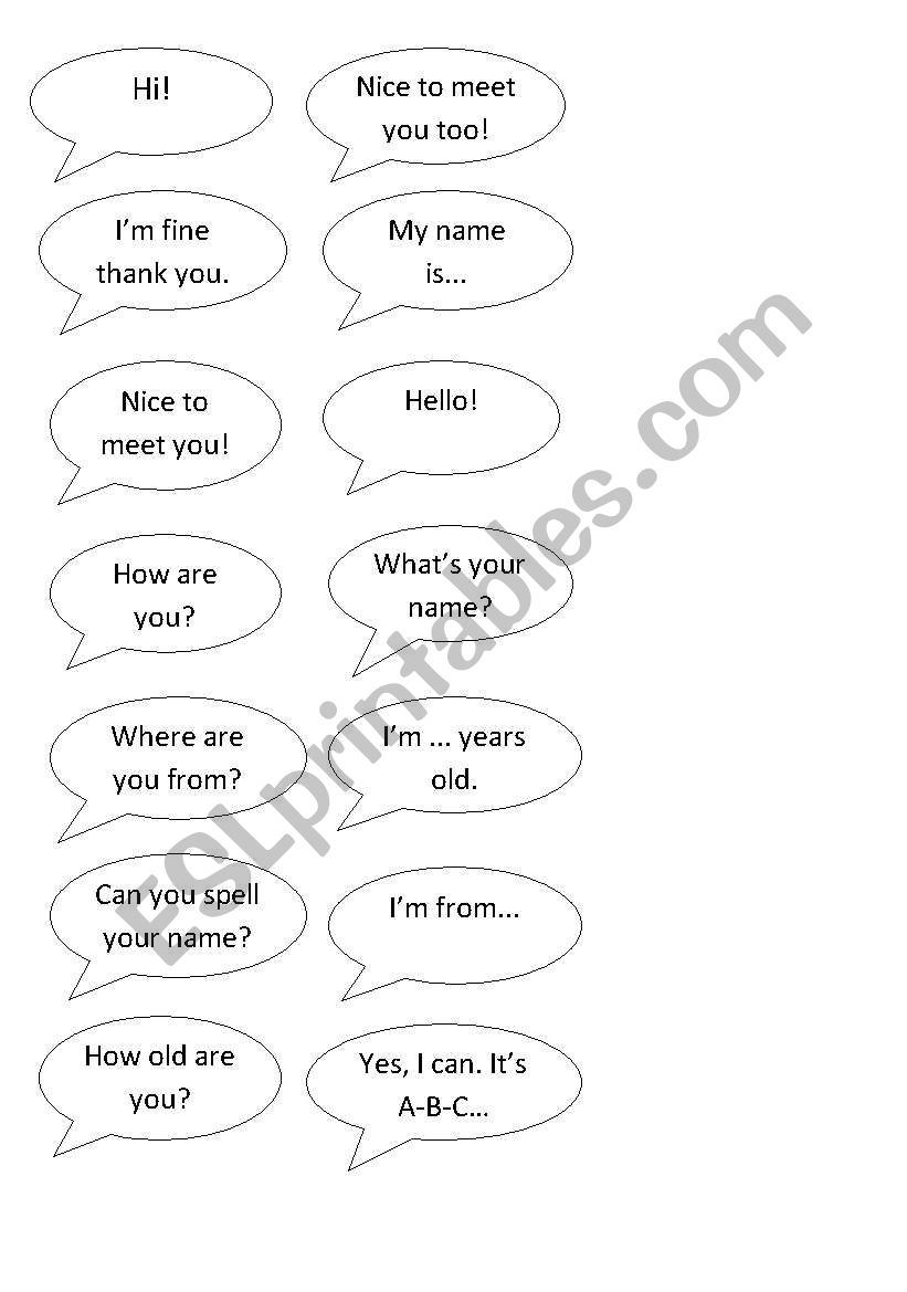 Greetings and introductions. worksheet