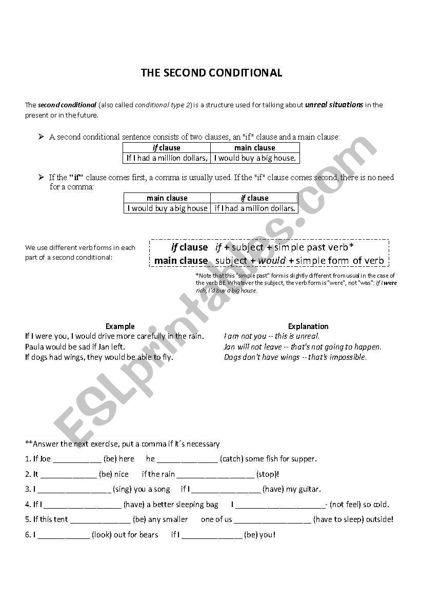 the second conditional worksheet