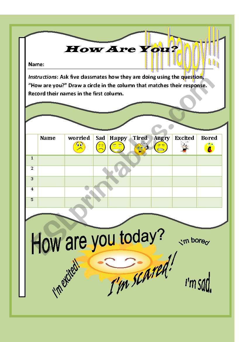 Feelings Survey: How Are You? 