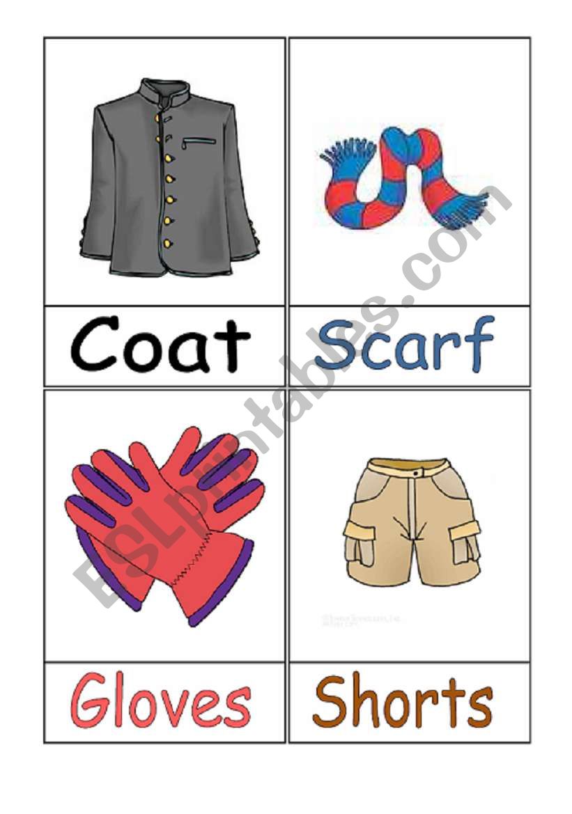 Clothes Flashcards 3 Esl Worksheet By Saladaula