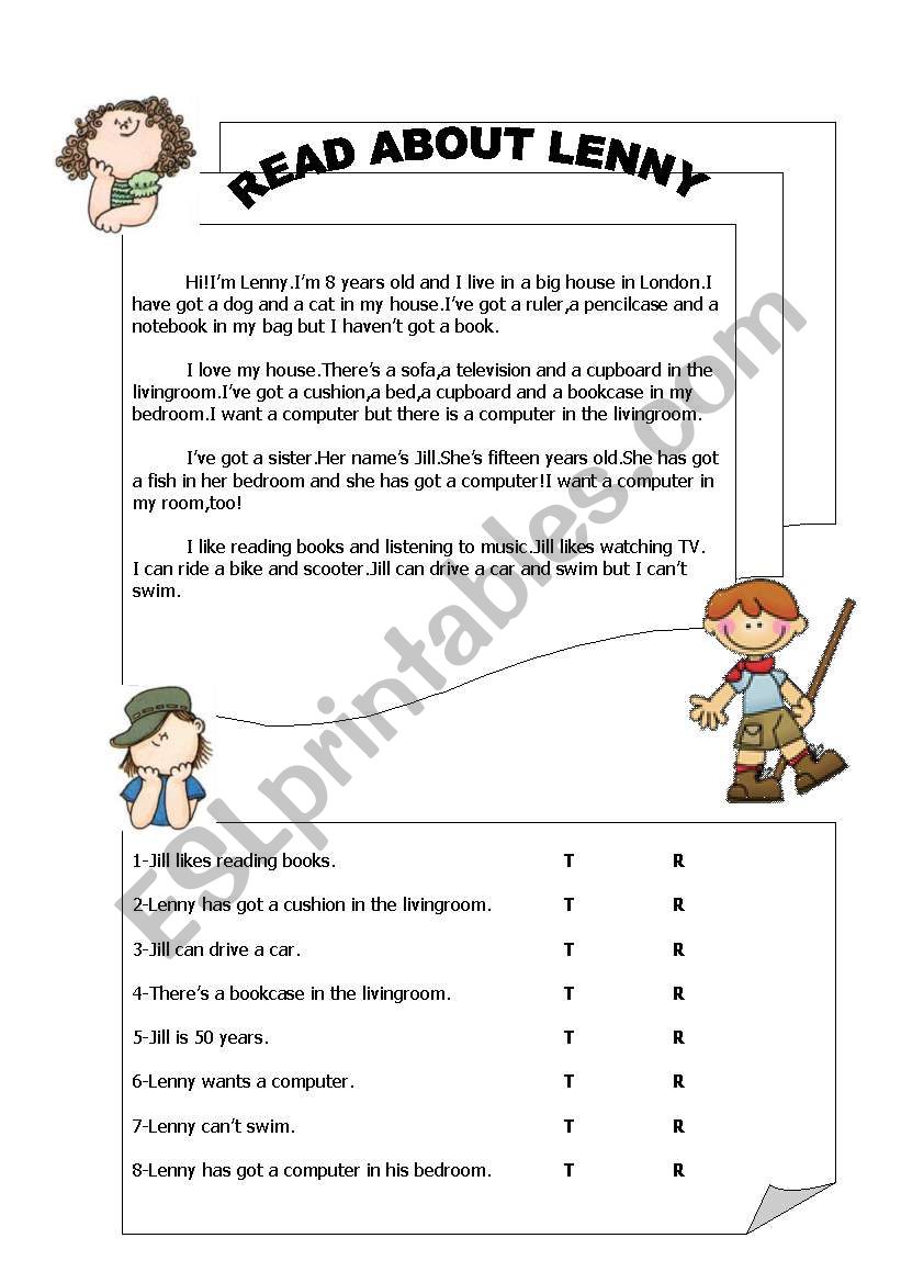 truefalse reading worksheet