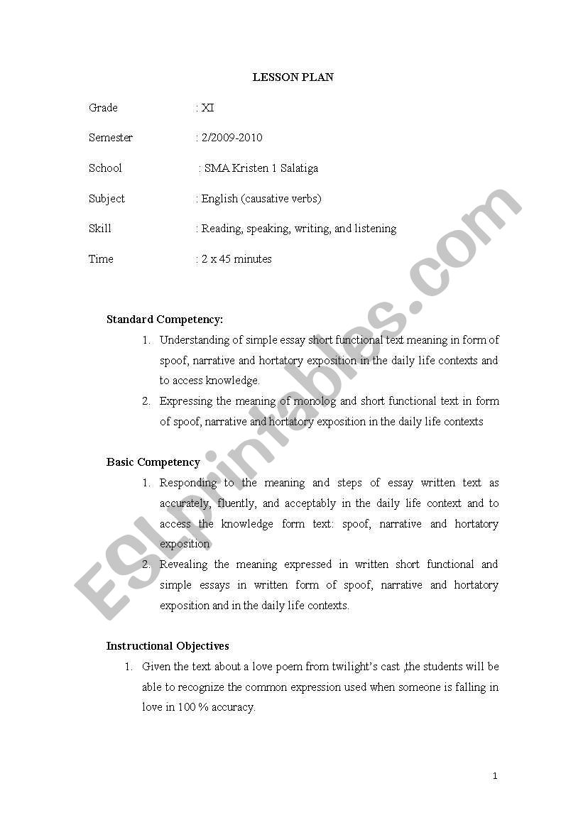 causative verbs worksheet