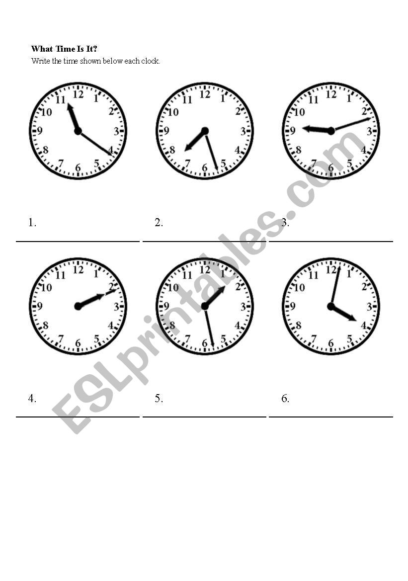 What time is it? worksheet