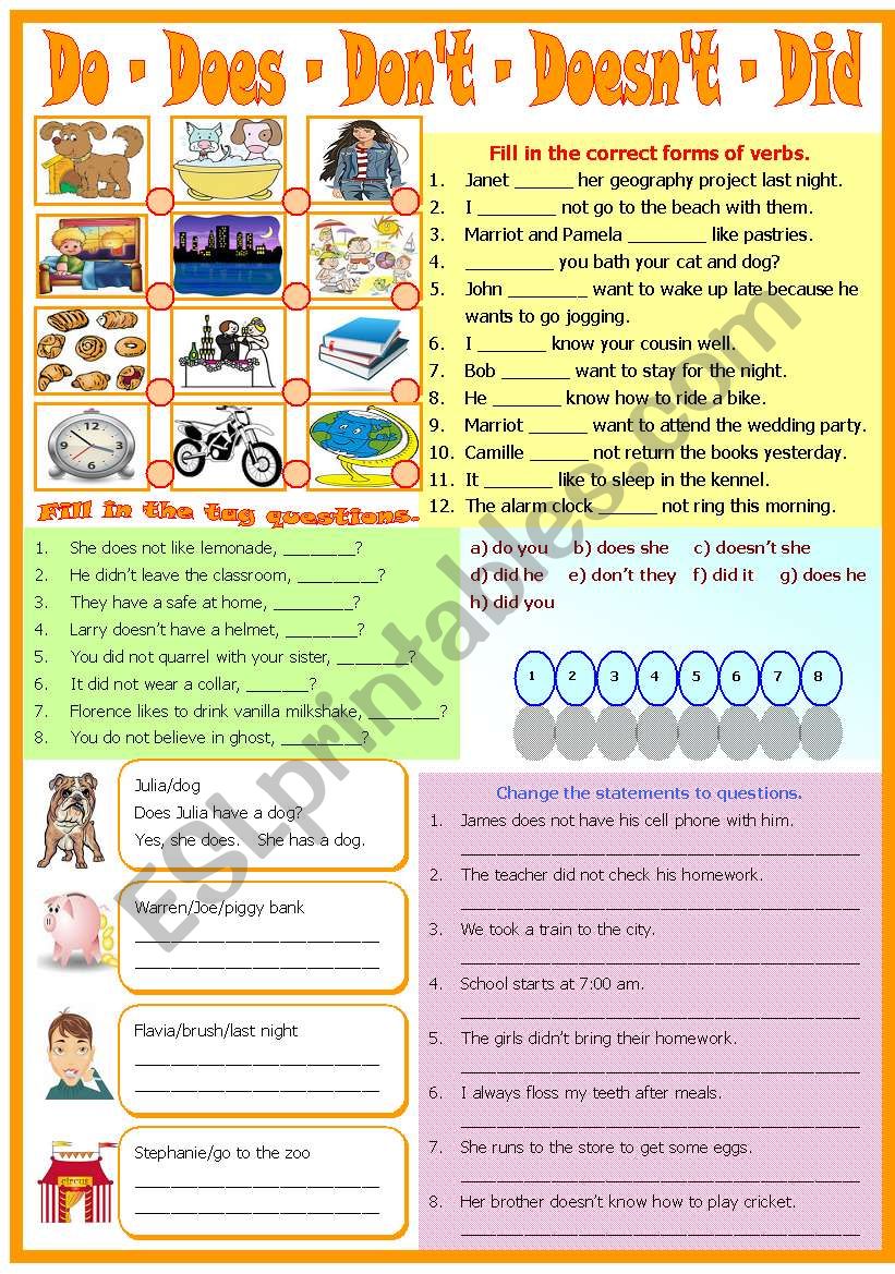 Auxiliary Verbs - B/W included