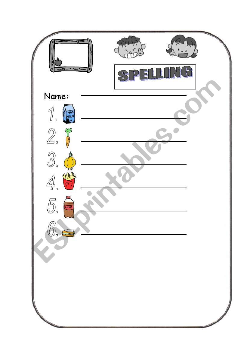 Spelling exercise for beginner level