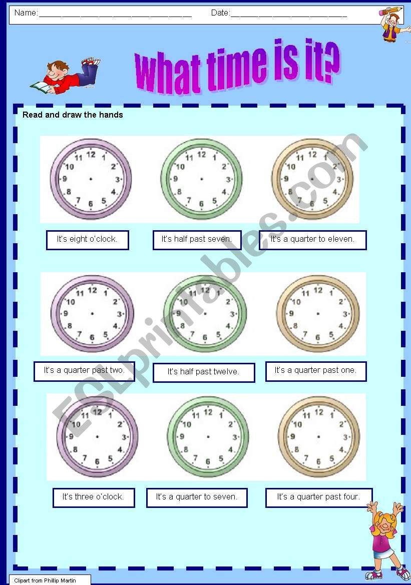 What time is it 1 worksheet