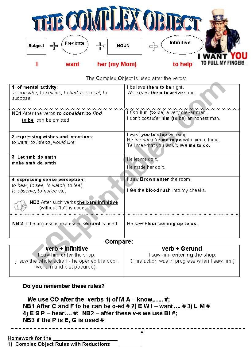 Complex Object worksheet