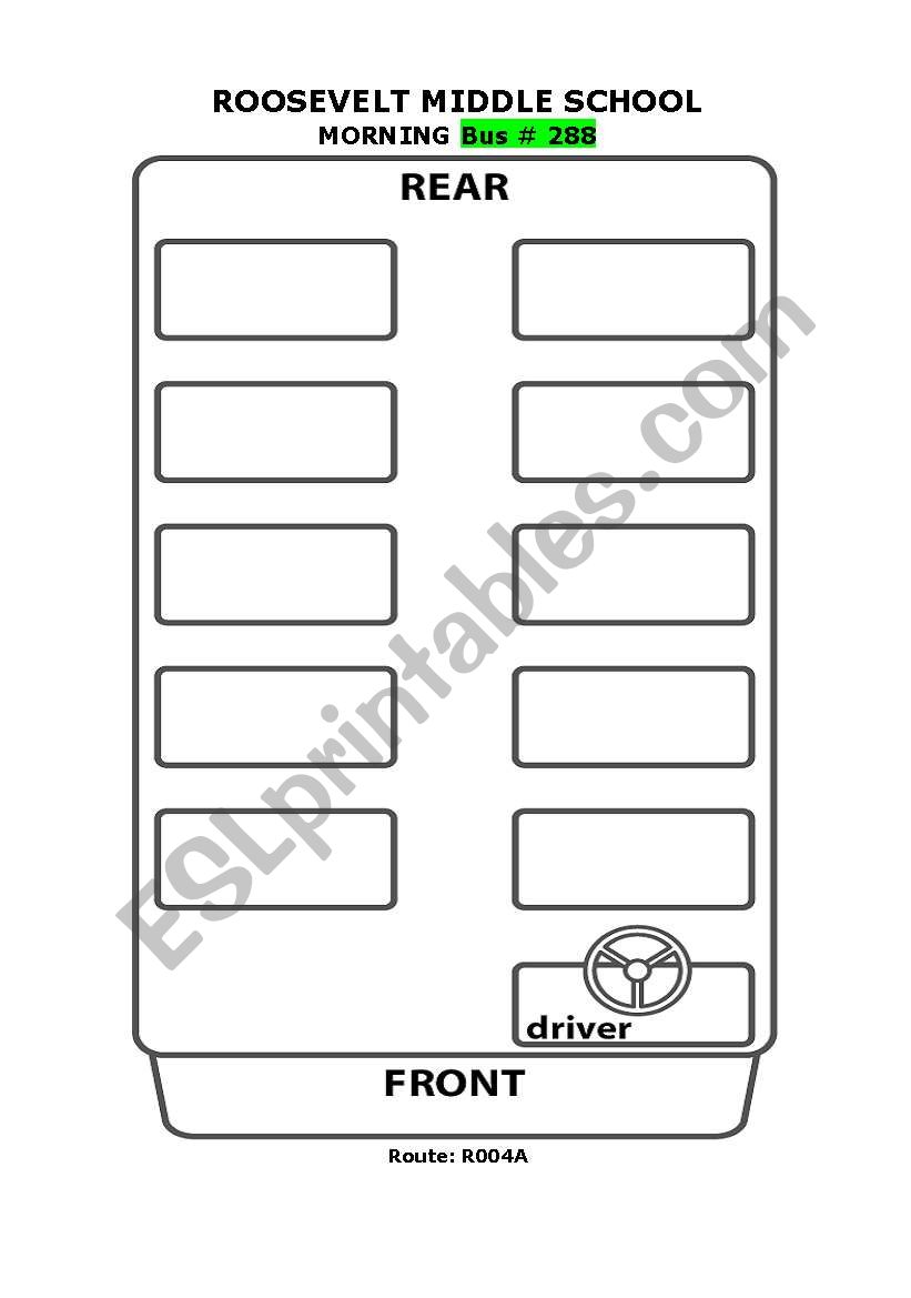 Bus Seating Chart Template