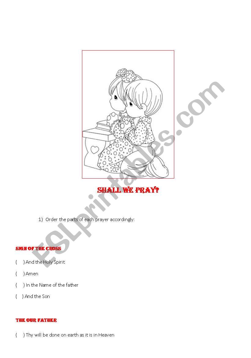 Shall we pray? worksheet