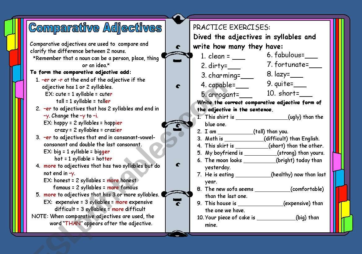 Comparative Adjectives worksheet