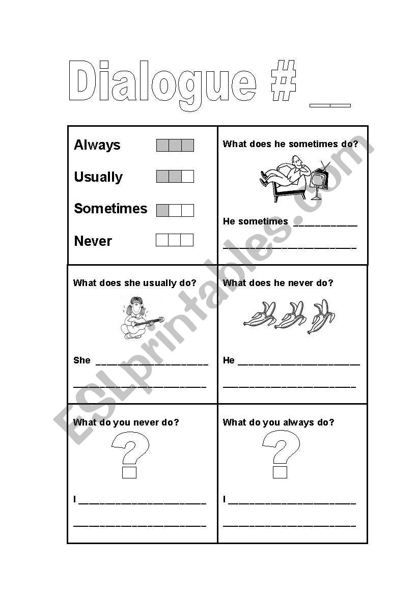 dialogues worksheet