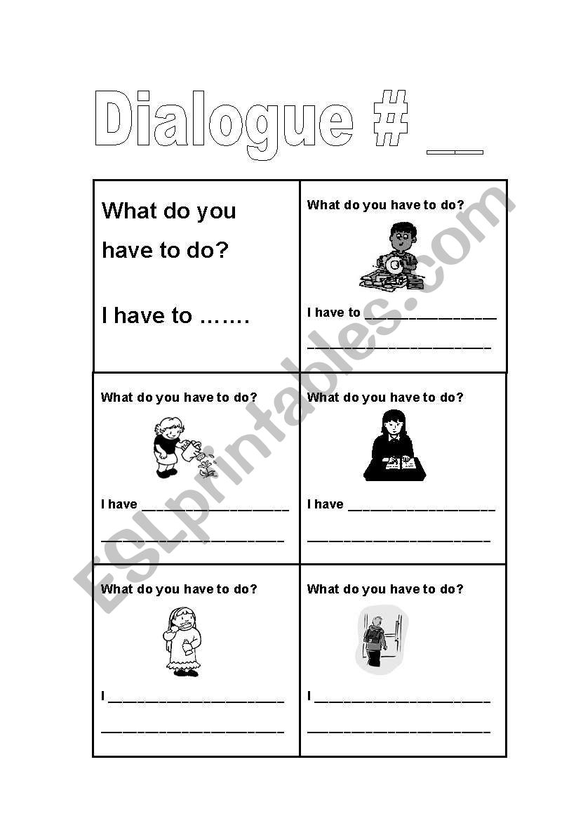 have to / has to dialogues worksheet